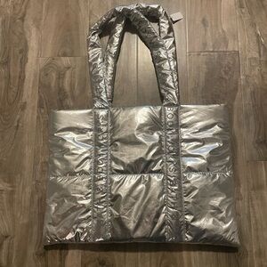 Metallic Silver Tote Bag